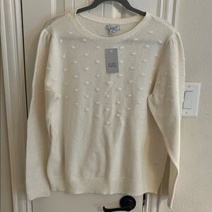 Croft & Barrow Textured Cream Sweater